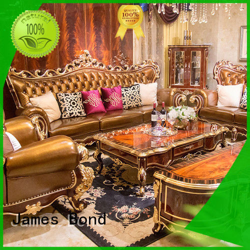 14k gold traditional sofa set solid wood for guest room James Bond