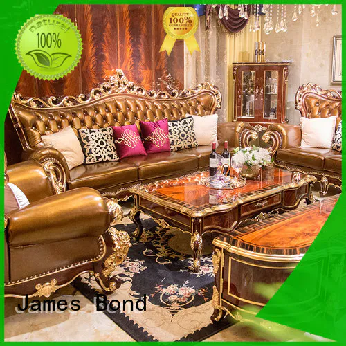 14k gold traditional sofa set solid wood for guest room James Bond