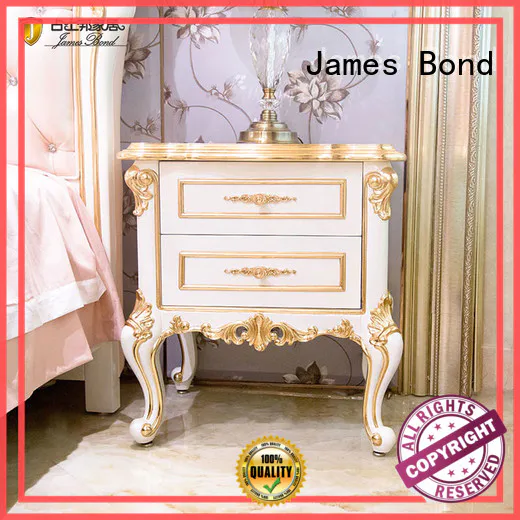 James Bond solid wood classic bedside table manufacturer for hotel