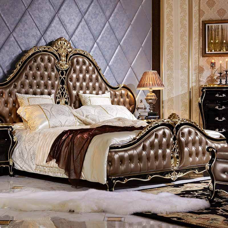 classic king size bed design wood green Warranty James Bond