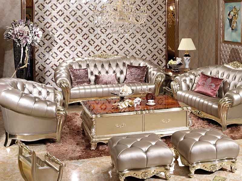 light classical whitelight furniture leather sofa traditional style James Bond Brand