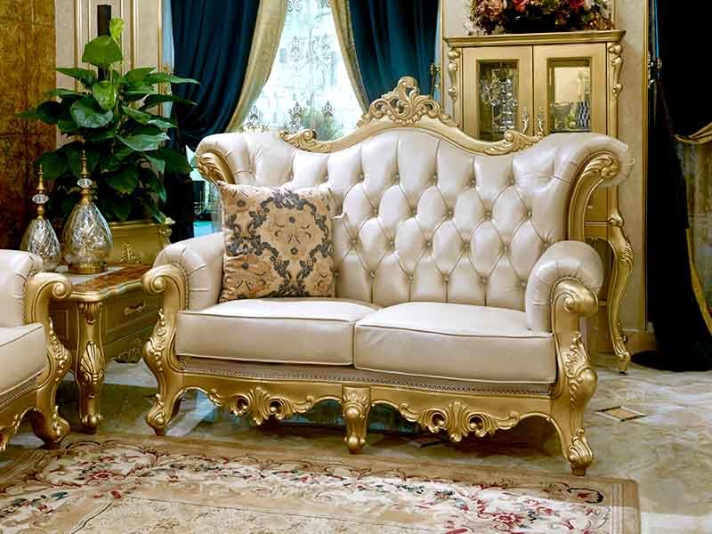 leather sofa traditional style gold classic Warranty James Bond