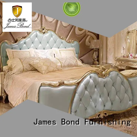 Wholesale grey classic king size bed solid James Bond Brand